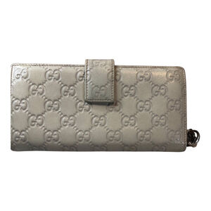 GUCCI GUCCISSIMA Continental Flap Wallet with GG Zipper Pull- Taupe